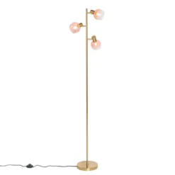 Qazqa vloerlamp vidro roze e14