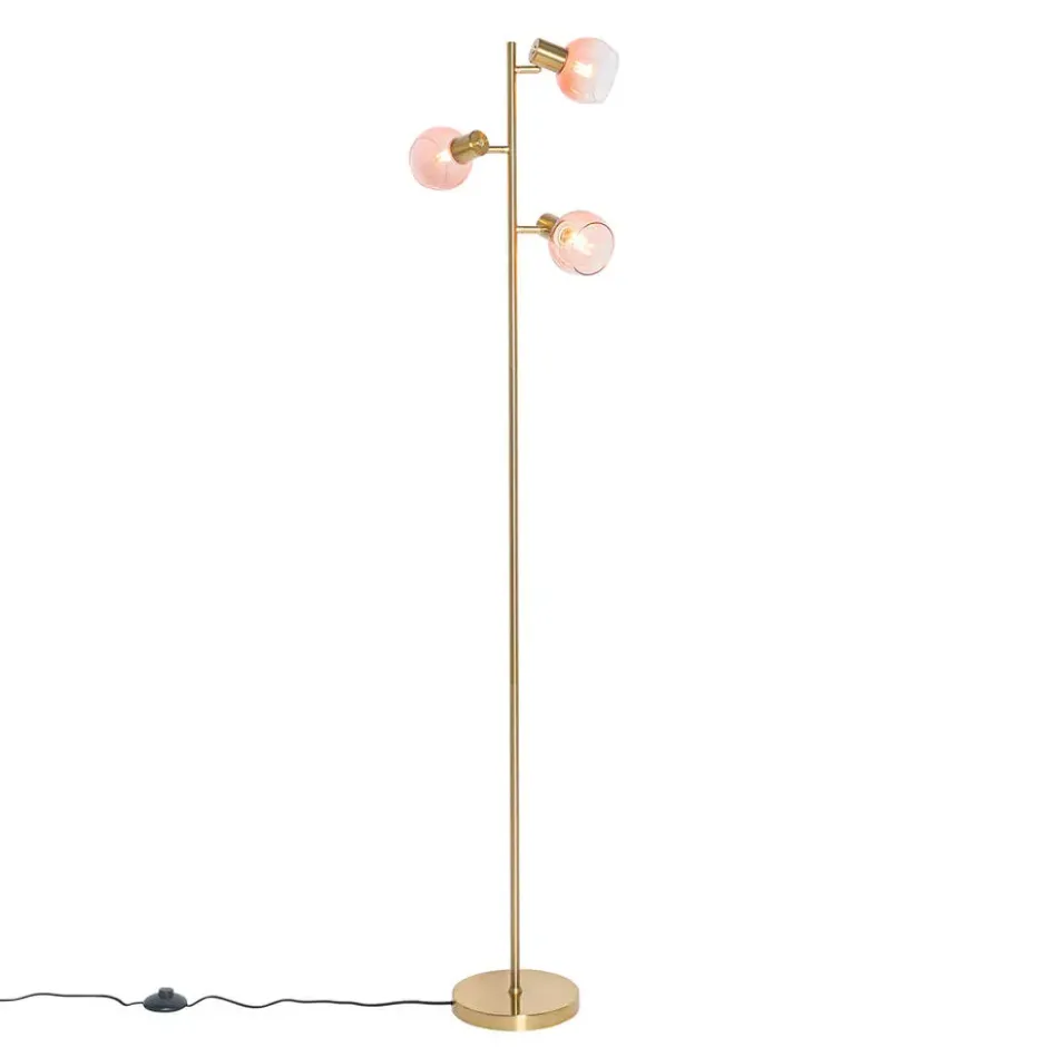 Qazqa vloerlamp vidro roze e14