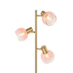 Qazqa vloerlamp vidro roze e14