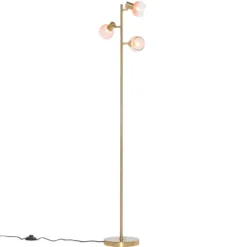 Qazqa vloerlamp vidro roze e14