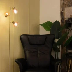 Qazqa vloerlamp vidro roze e14