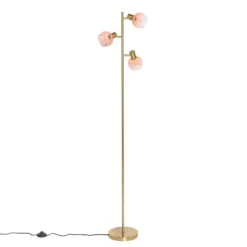 Qazqa vloerlamp vidro roze e14