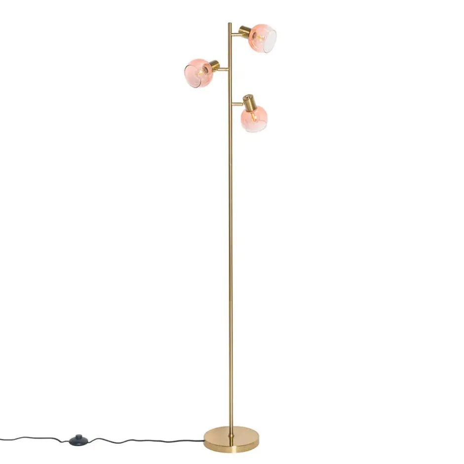 Qazqa vloerlamp vidro roze e14