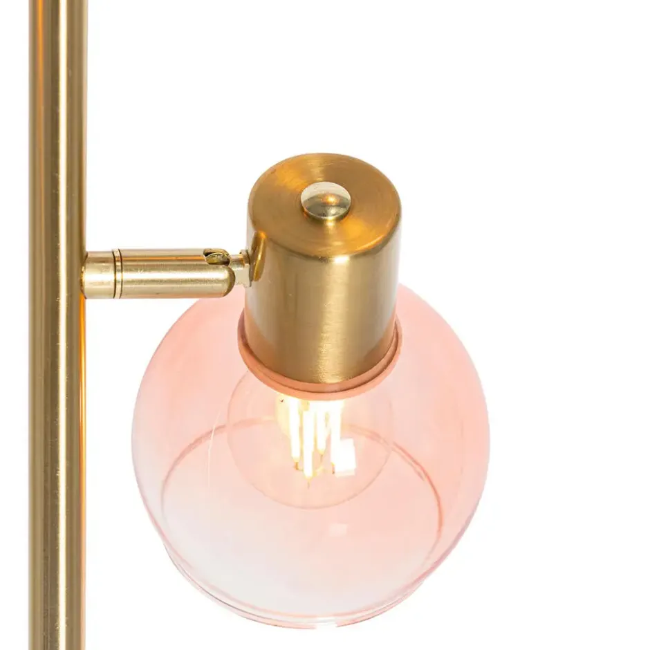 Qazqa vloerlamp vidro roze e14