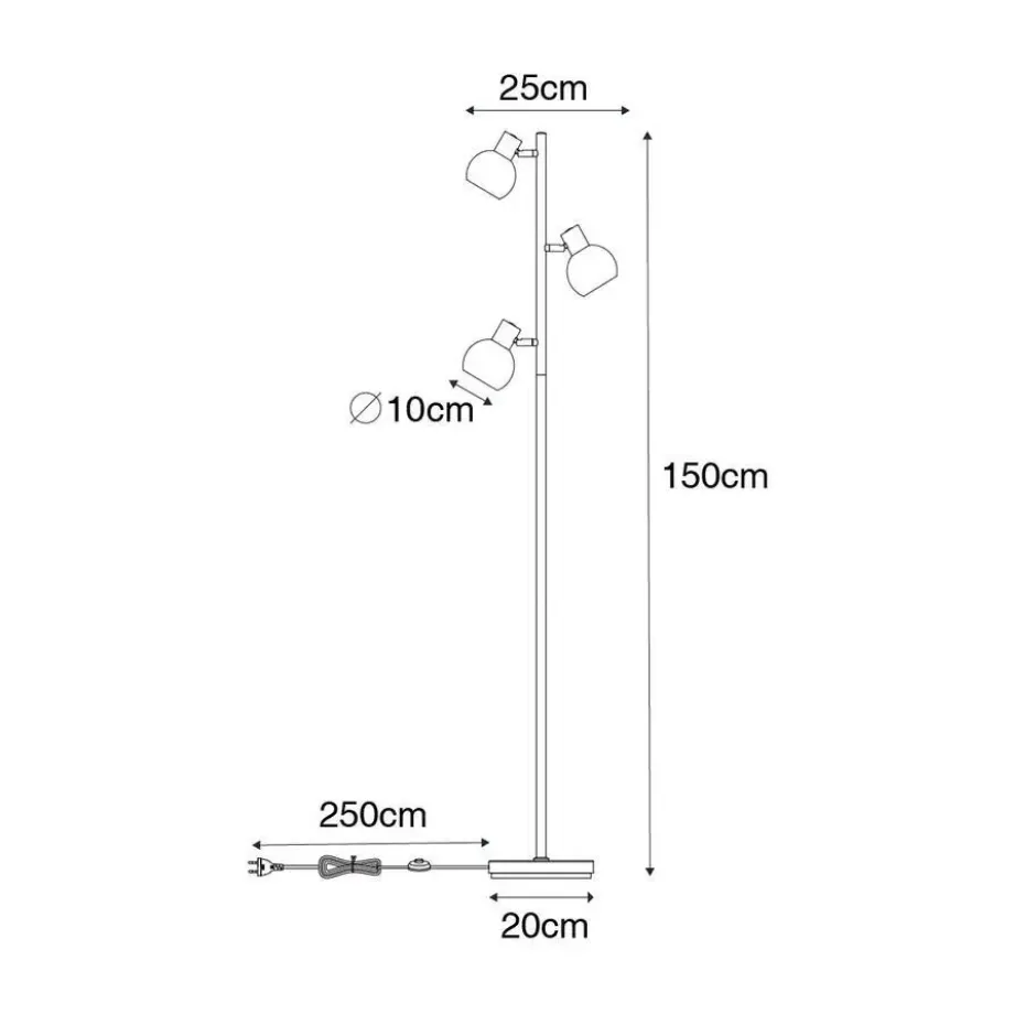 Qazqa vloerlamp vidro zwart e14