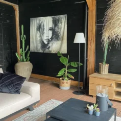 Qazqa vloerlamp virginia fl zwart e27