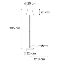 Qazqa vloerlamp virginia zwart e27