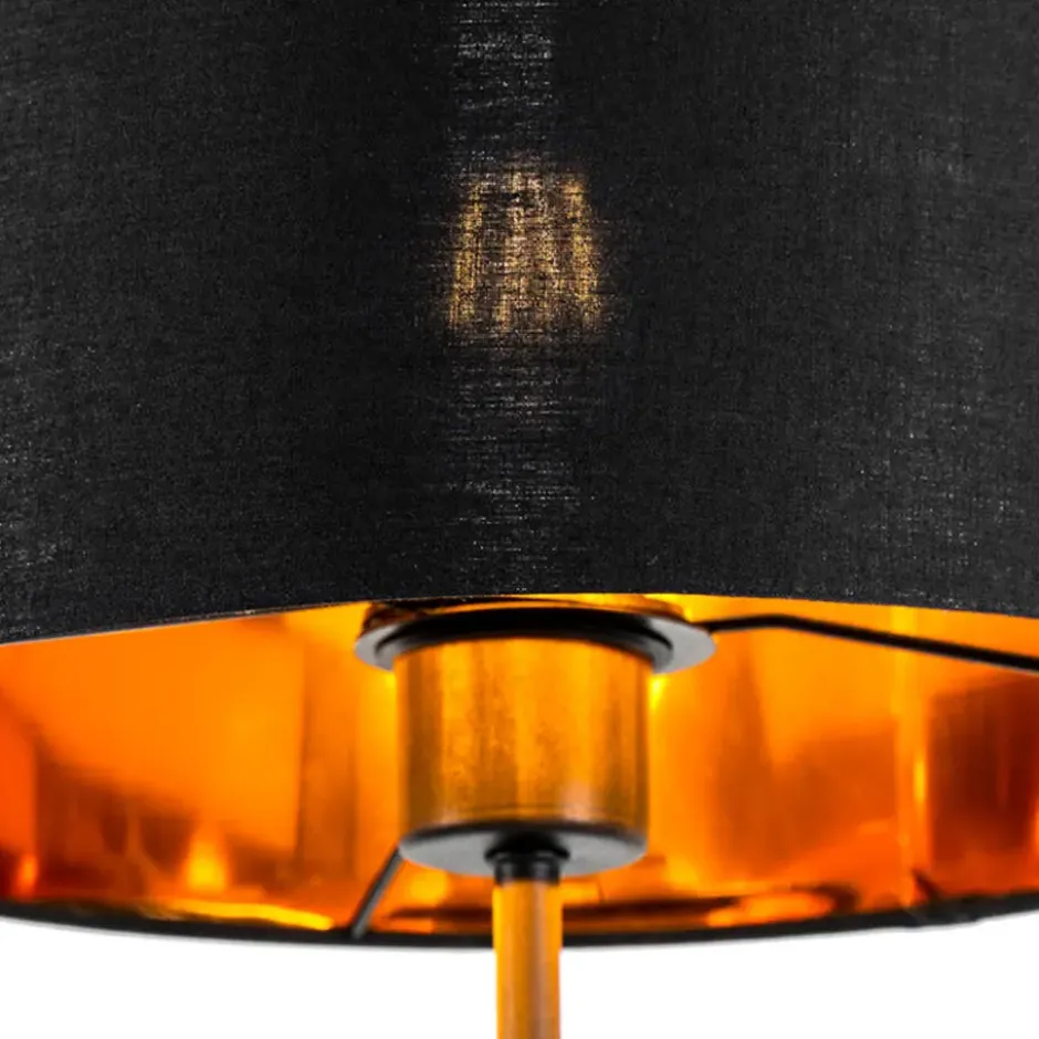 Qazqa vloerlamp vt zwart e27