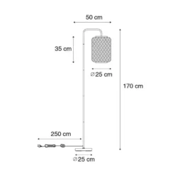 Qazqa vloerlamp yvonne beige e27