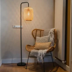 Qazqa vloerlamp yvonne beige e27