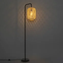 Qazqa vloerlamp yvonne beige e27