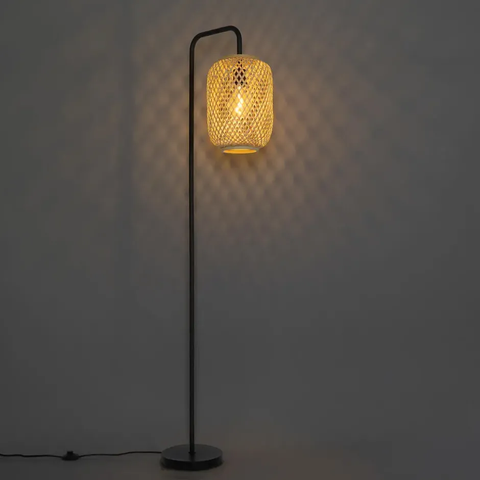 Qazqa vloerlamp yvonne beige e27