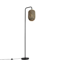 Qazqa vloerlamp yvonne zwart e27