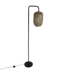 Qazqa vloerlamp yvonne zwart e27