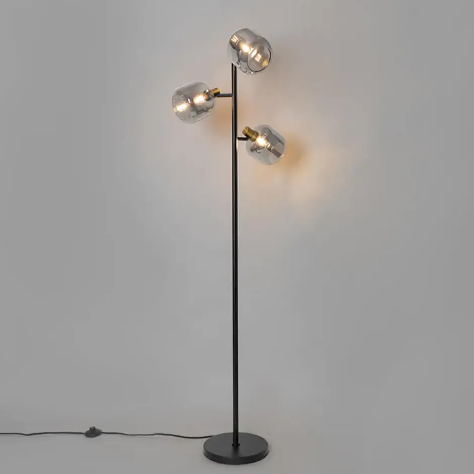 Qazqa vloerlamp zuzanna grijs e14