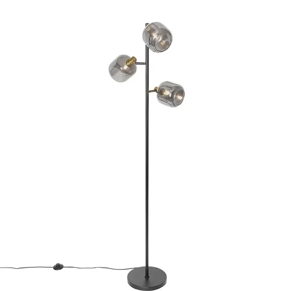 Qazqa vloerlamp zuzanna grijs e14