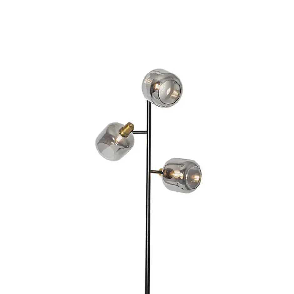 Qazqa vloerlamp zuzanna grijs e14