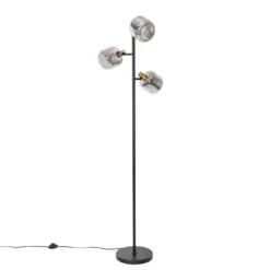Qazqa vloerlamp zuzanna grijs e14