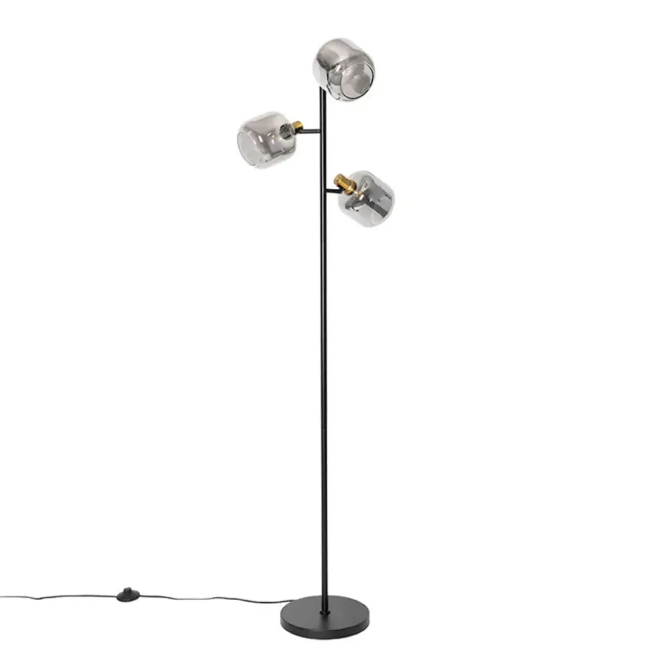Qazqa vloerlamp zuzanna grijs e14