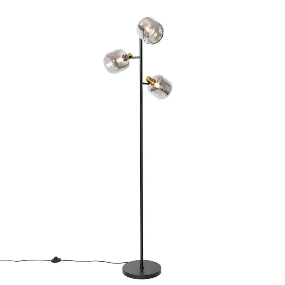 Qazqa vloerlamp zuzanna grijs e14