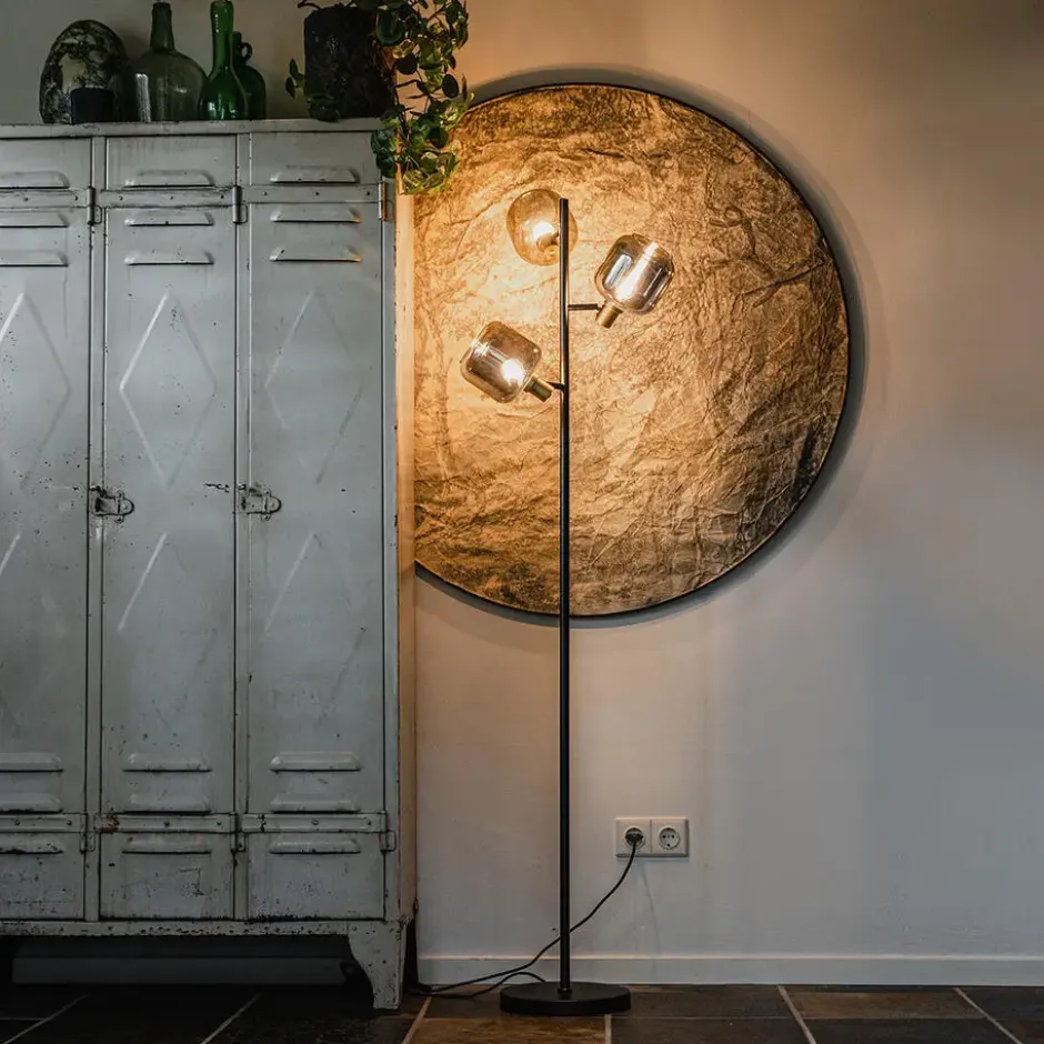 Qazqa vloerlamp zuzanna grijs e14