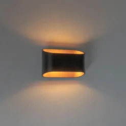 Qazqa wandlamp alone zwart g9