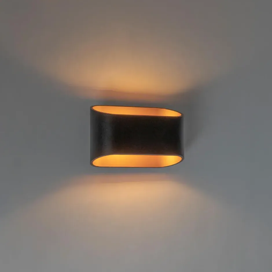 Qazqa wandlamp alone zwart g9