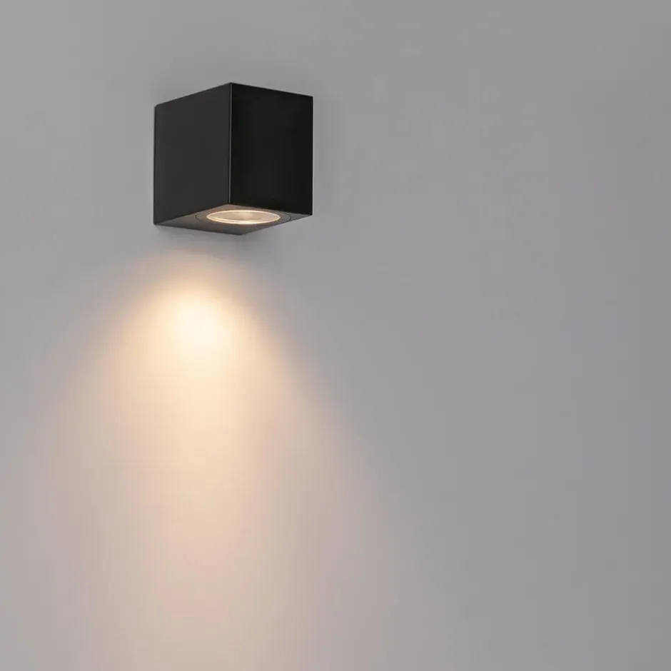 Qazqa wandlamp baleno zwart gu10