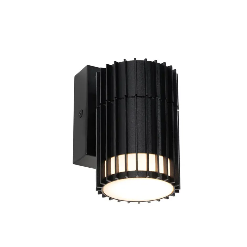 Qazqa wandlamp boris zwart gu10