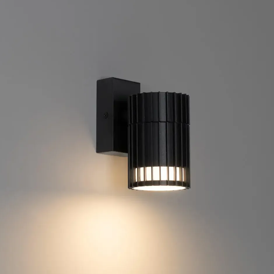 Qazqa wandlamp boris zwart gu10