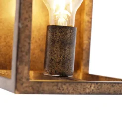 Qazqa wandlamp cage bruin e27