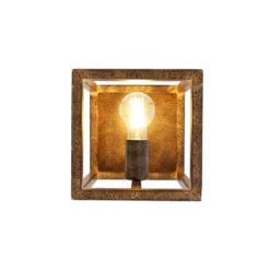 Qazqa wandlamp cage bruin e27