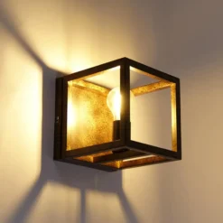 Qazqa wandlamp cage bruin e27