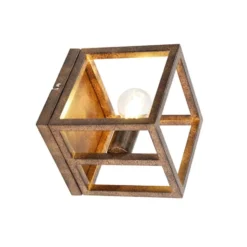 Qazqa wandlamp cage bruin e27