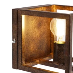 Qazqa wandlamp cage bruin e27
