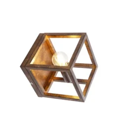 Qazqa wandlamp cage bruin e27