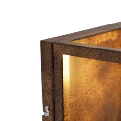 Qazqa wandlamp cage bruin e27