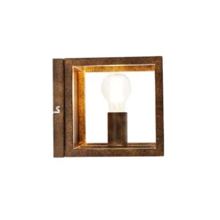 Qazqa wandlamp cage bruin e27