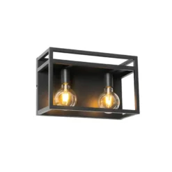Qazqa wandlamp cage rack zwart e27