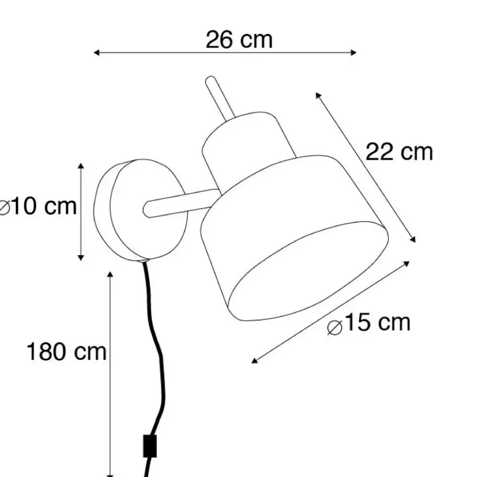 Qazqa wandlamp chappie zwart e27