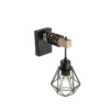 Qazqa wandlamp chon zwart e27