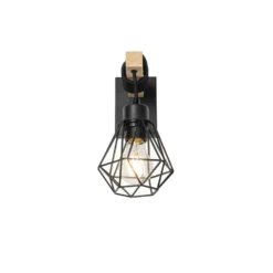 Qazqa wandlamp chon zwart e27