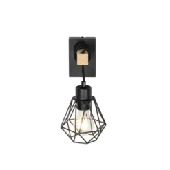Qazqa wandlamp chon zwart e27