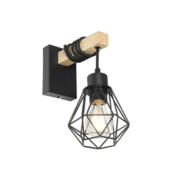 Qazqa wandlamp chon zwart e27
