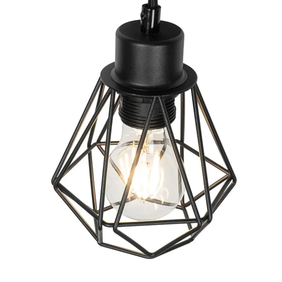 Qazqa wandlamp chon zwart e27