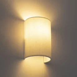 Qazqa wandlamp drum wit e27