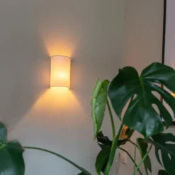 Qazqa wandlamp drum wit e27