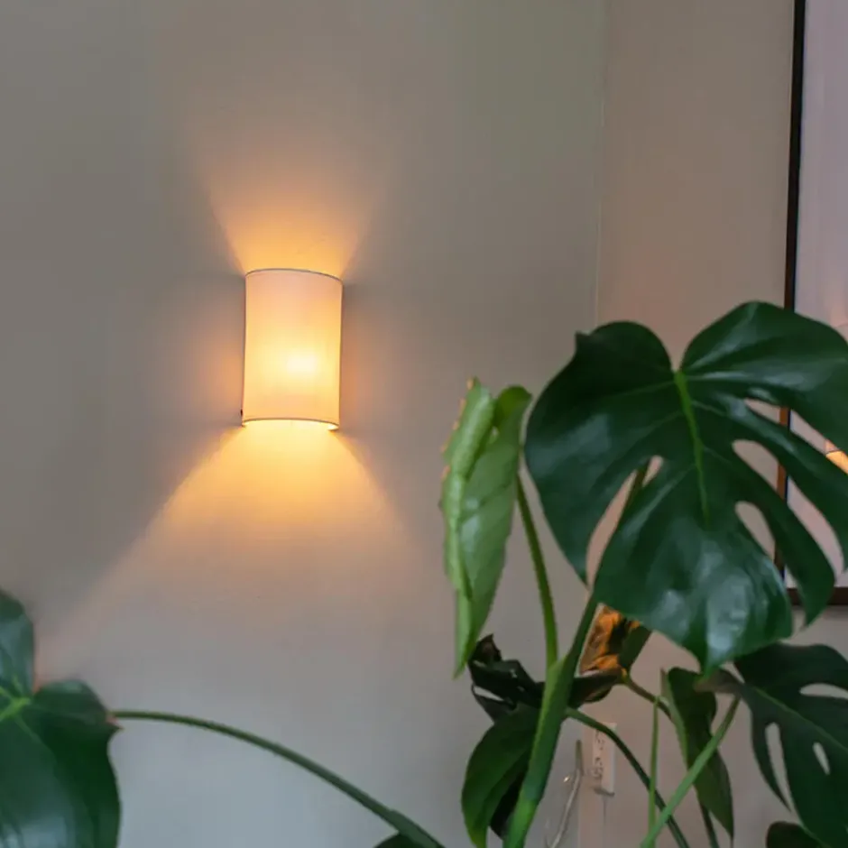 Qazqa wandlamp drum wit e27