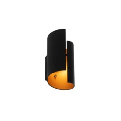 Qazqa wandlamp faldo zwart g9