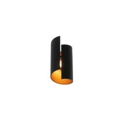 Qazqa wandlamp faldo zwart g9